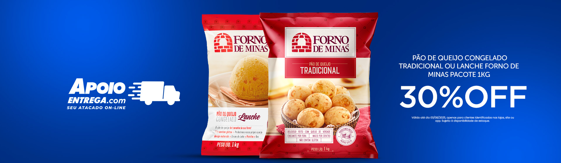 Pão de Queijo Congelado Trad até 03/08